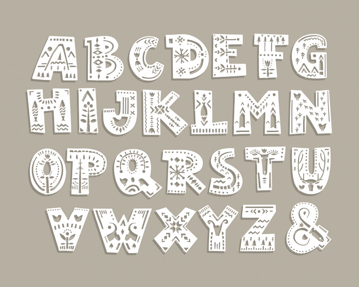 Letter Pattern Lettering ALPHABET PATTERNS - Multi – Origin Murals